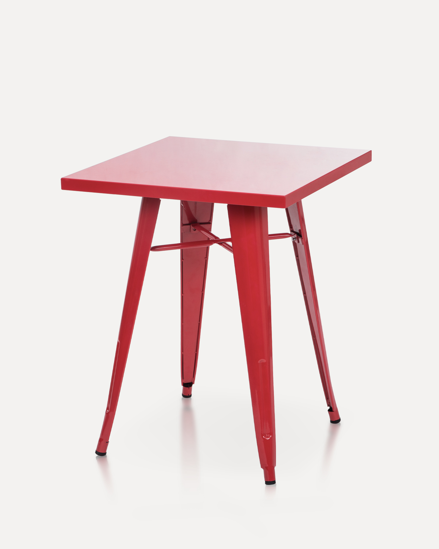 Meja logam merah gaya vintage